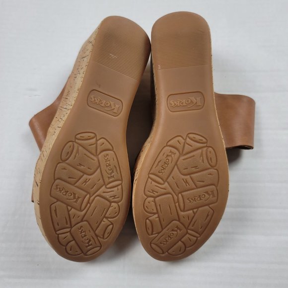 Korks Ease Platform Wedge Slide-On Leather Sandals - Picture 10 of 12